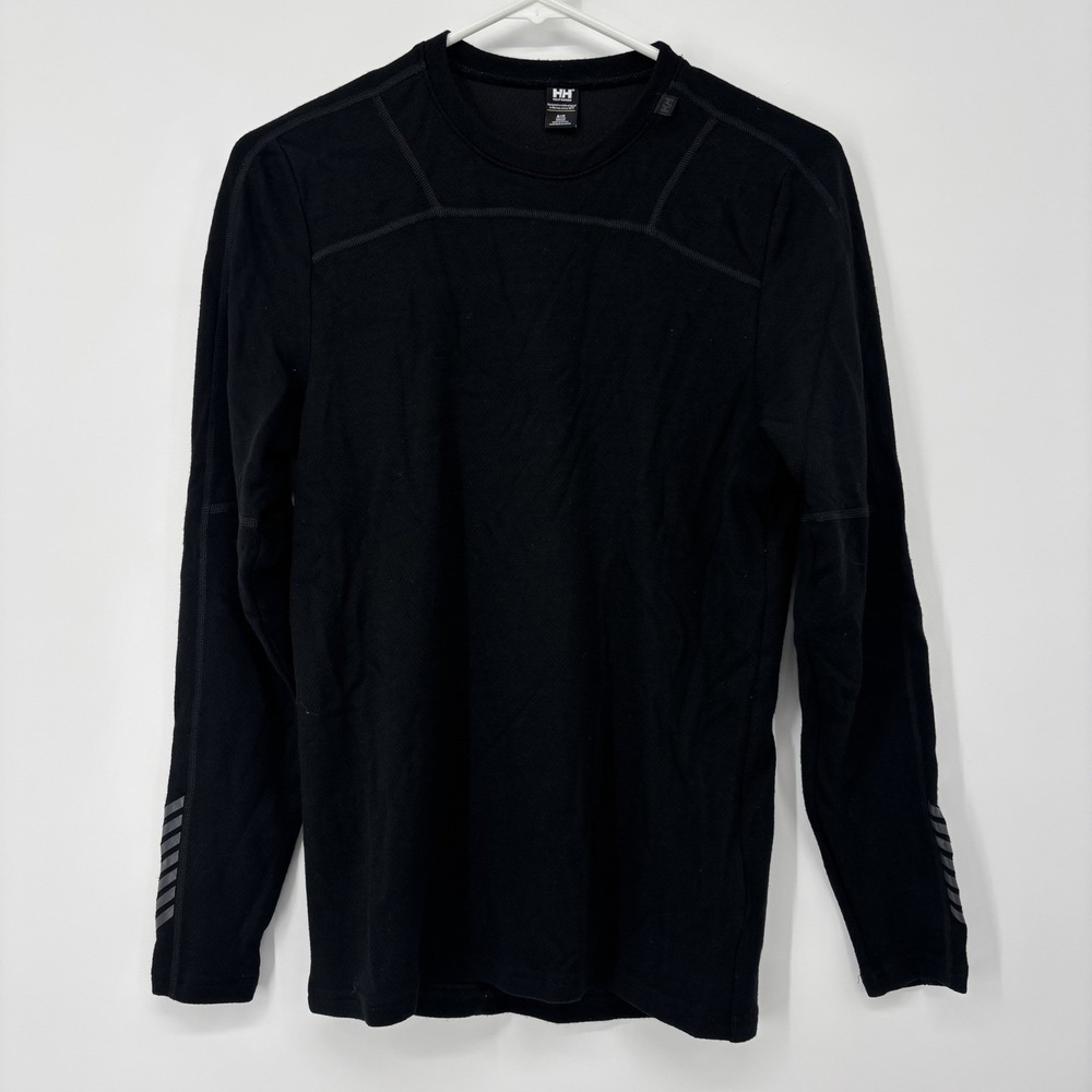 Helly Hansen‎ Lifa Merino Wool Crew Neck Mens Small Base Layer Shirt Black